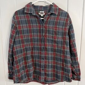 Vintage L.L. Bean Plaid Flannel Shirt Relaxed Fit Size L Late 90s